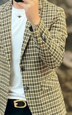 Versatile Plaid Suit For Men
