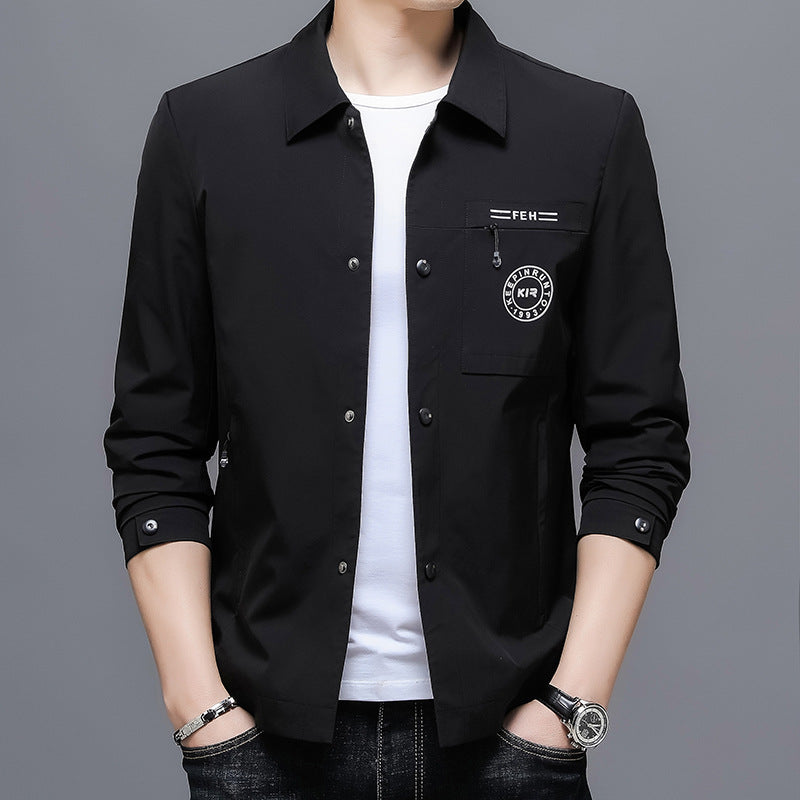 Mens Casual Lapel Top Wrinkle-free Mens Jacket
